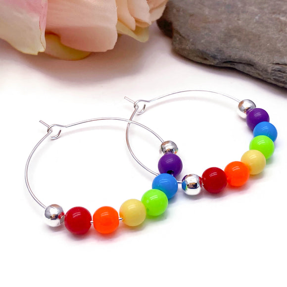 LGBT Pride Rainbow Colours Hoop Earrings