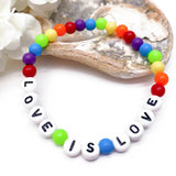 LOVE IS LOVE Acrylic Rainbow Bead LGBT Bracelet