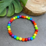 Plain Acrylic Rainbow Bead LGBT Pride Bracelet