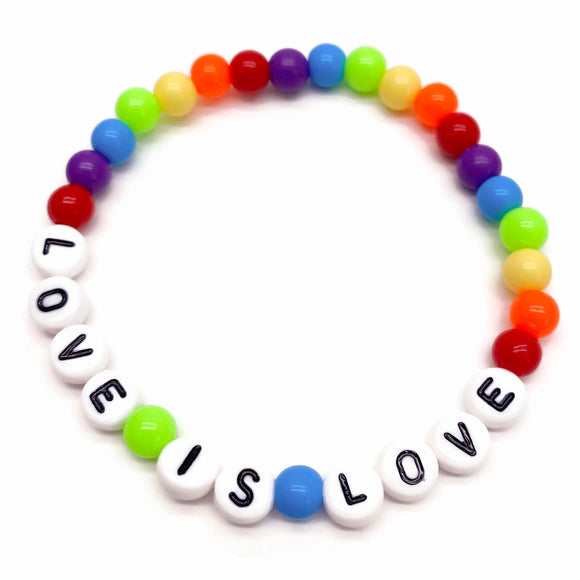 LOVE IS LOVE Acrylic Rainbow Bead LGBT Bracelet