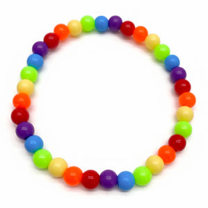 Plain Acrylic Rainbow Bead LGBT Pride Bracelet