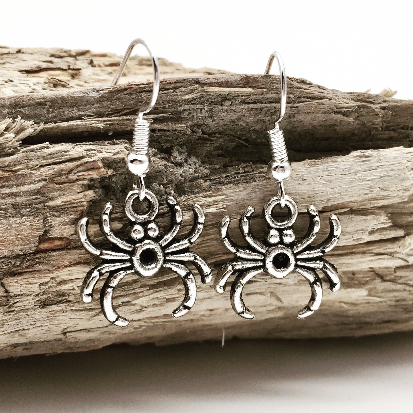 Spider Earrings, Tibetan Silver Plated Halloween Charms
