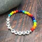 LGBT PRIDE Acrylic Rainbow Bead Bracelet