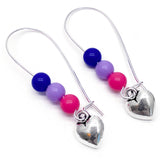 Heart Charm Bisexual Colour Beads Kidney Hook Earrings