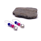 Heart Charm Bisexual Colour Beads Kidney Hook Earrings