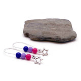 Small Star Charm Bisexual Colour Beads Kidney Hook Earrings