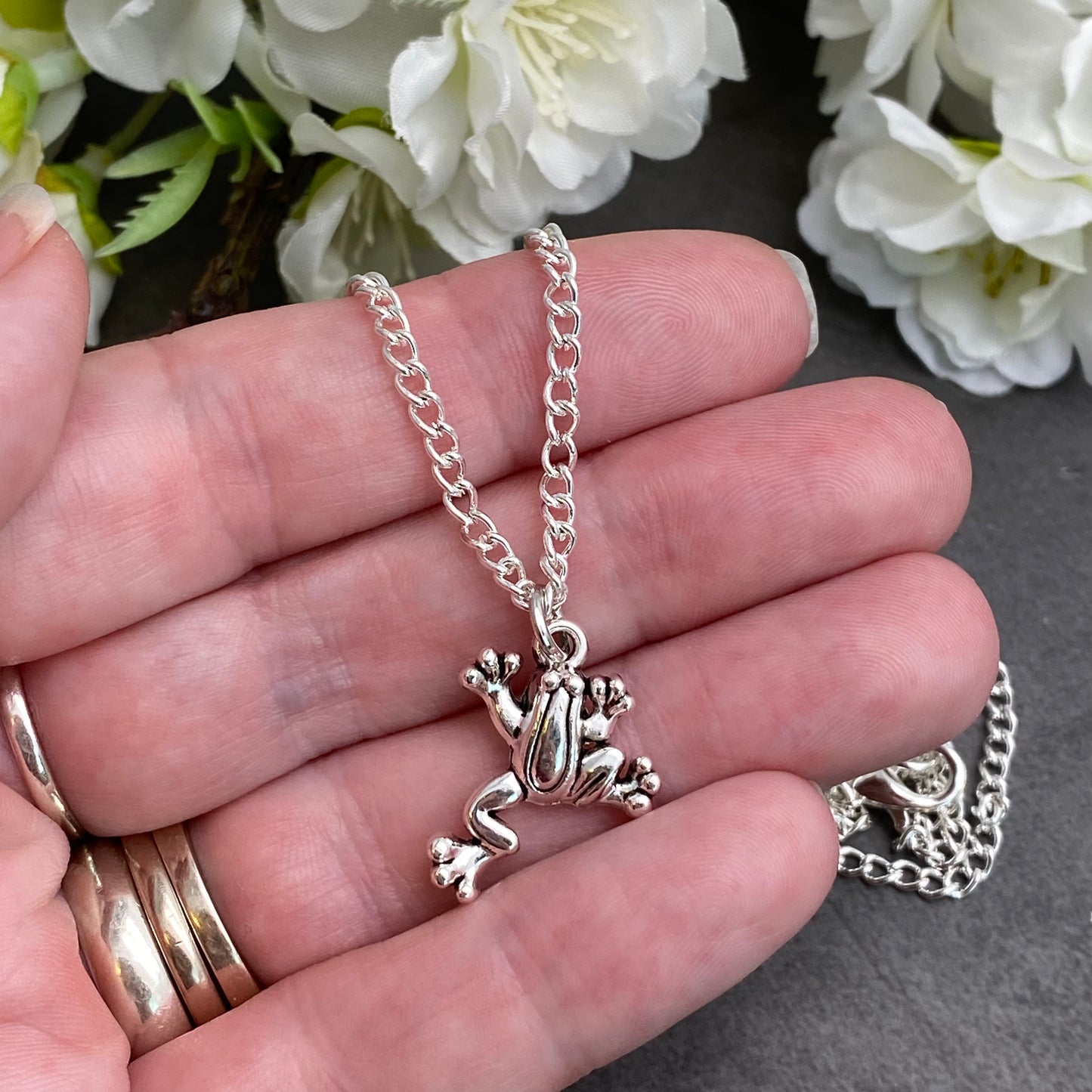 Frog Charm Silver Plated Pendant Necklace