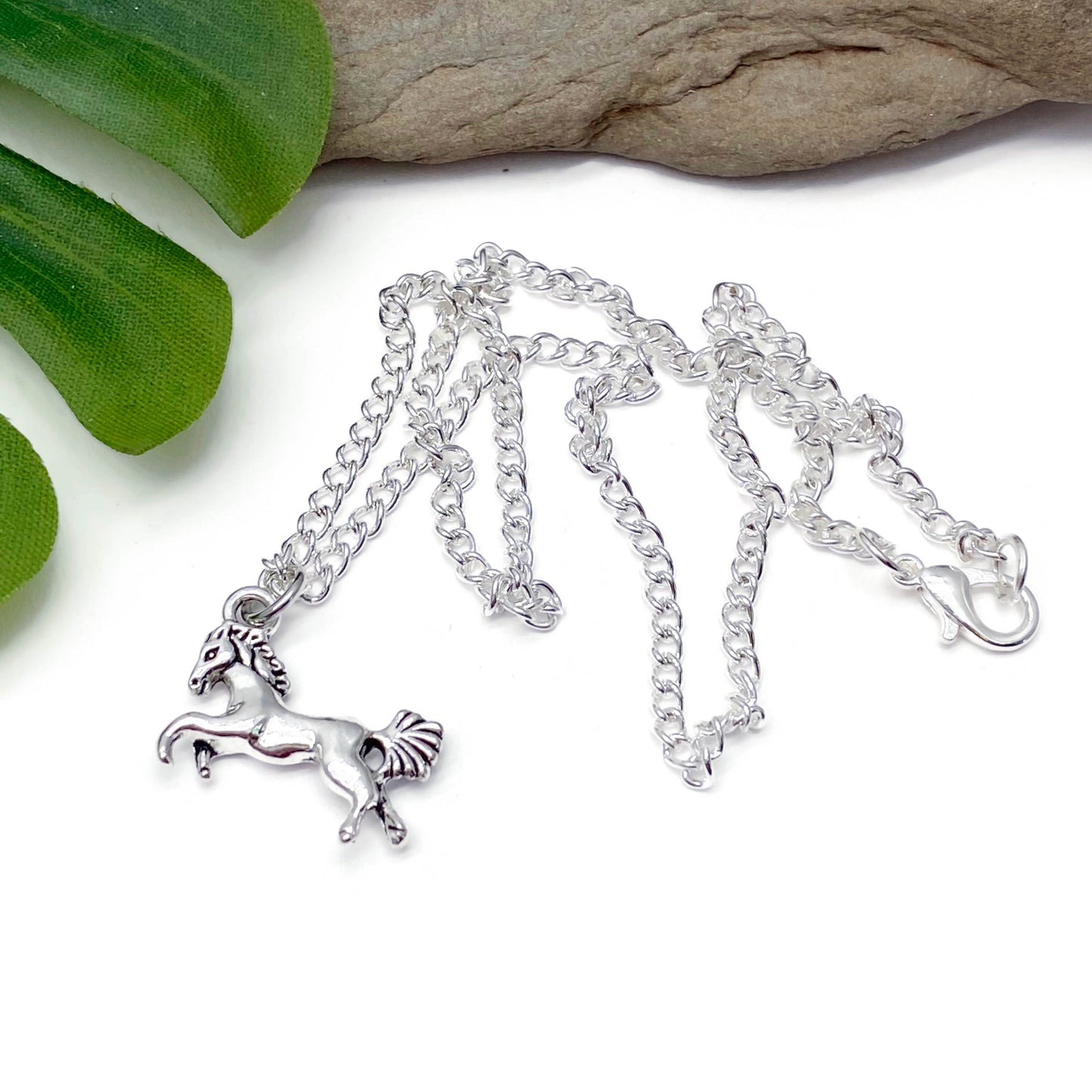 Horse Charm Silver Plated Pendant Necklace