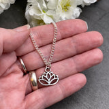 Lotus Flower Charm Pendant Necklace