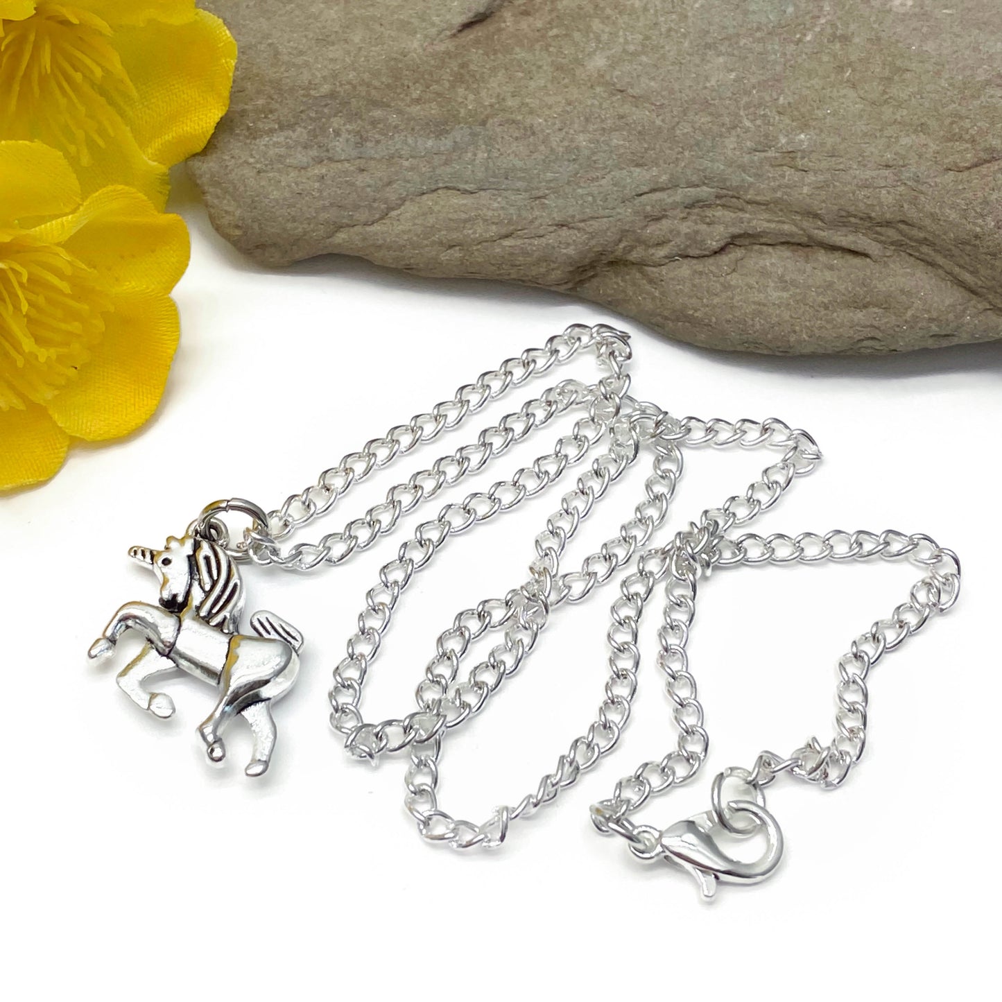 Unicorn Charm Silver Plated Pendant Necklace