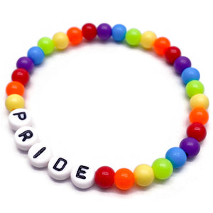 PRIDE Acrylic Rainbow Beaded LGBTQ Bracelet