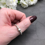 Stardust Charm Stretch Ring with Silver Plated Beads