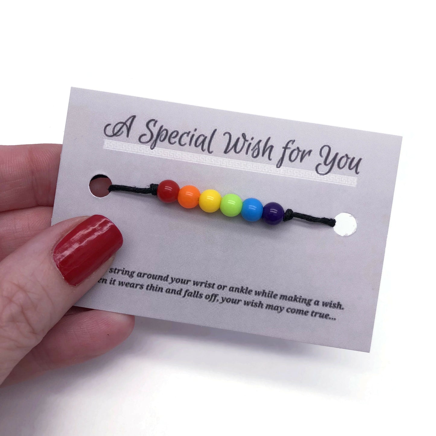 LGBT Pride Flag Colours Black Hemp Wish Bracelet