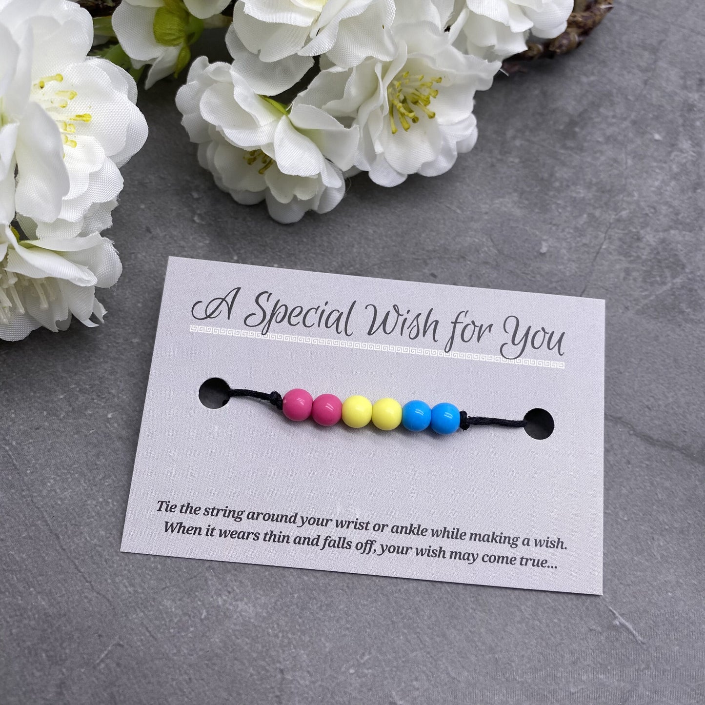 Pansexual Flag Colours Hemp Wish Bracelet - LGBTQIA