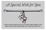 Unicorn Charm Hemp Wish Bracelet - Colour Choice