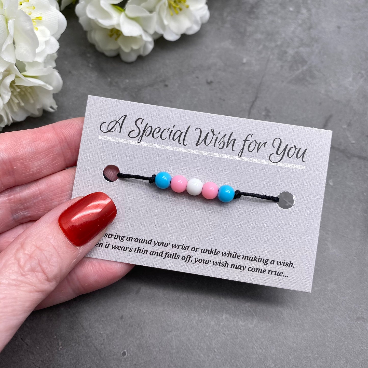 Trans Pride Flag Colours Hemp Wish Bracelet - LGBTQIA