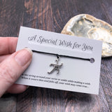 Starfish Silver Charm Hemp Wish Bracelet - Choice of Card