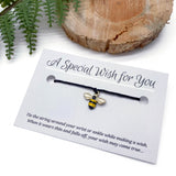 Bumble Bee Enamel Charm Wish Bracelet - Colour Choice