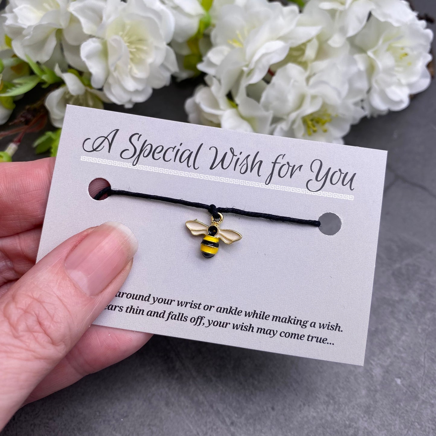 Bumble Bee Enamel Charm Wish Bracelet - Colour Choice