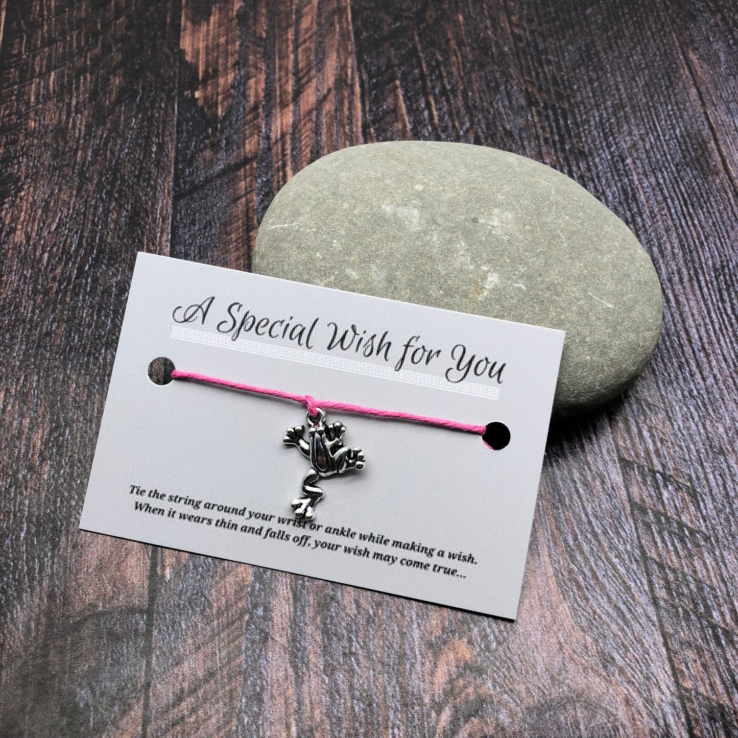 Frog Charm Hemp Wish Bracelet - Colour Choice