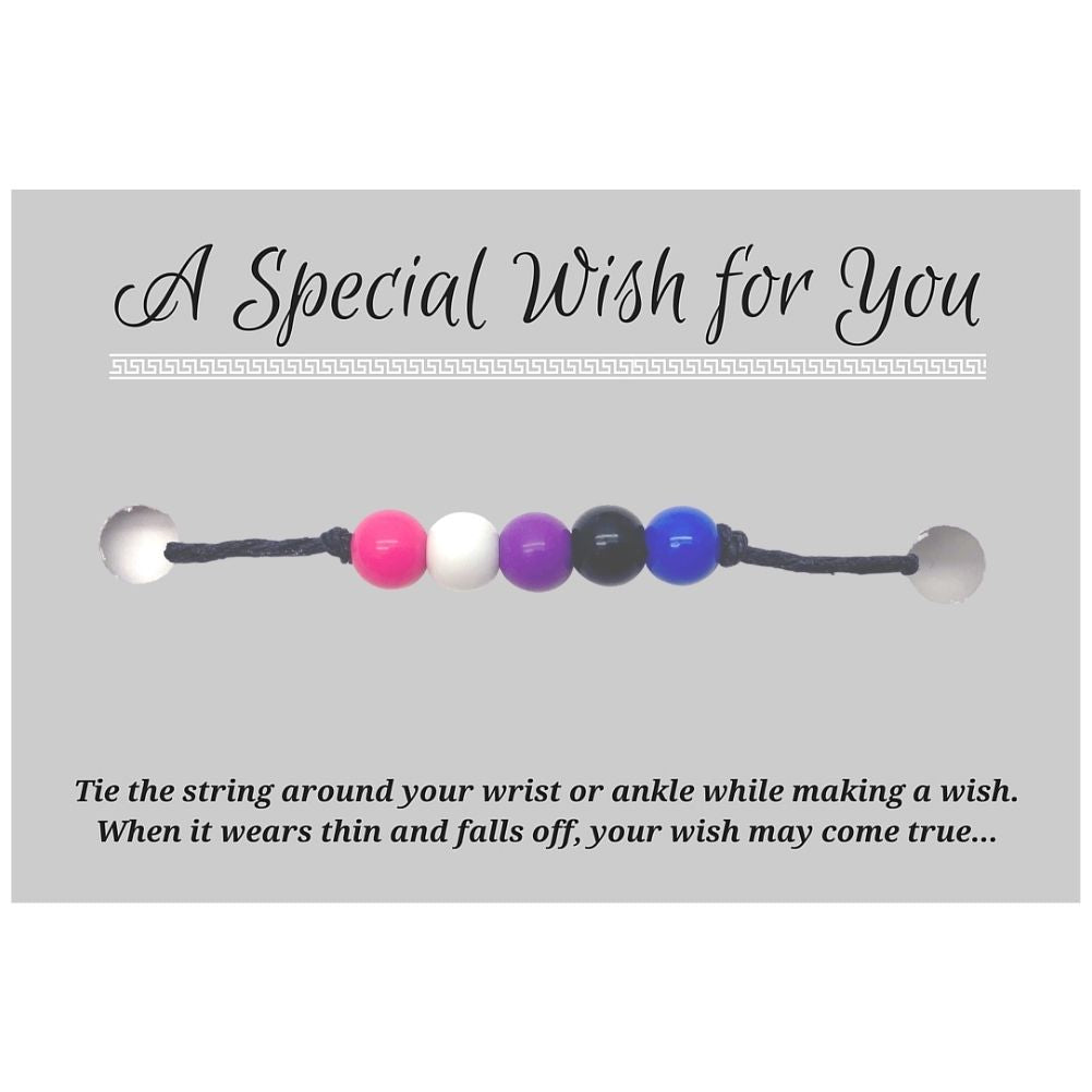 Genderfluid Flag Colours Hemp Wish Bracelet - LGBTQIA