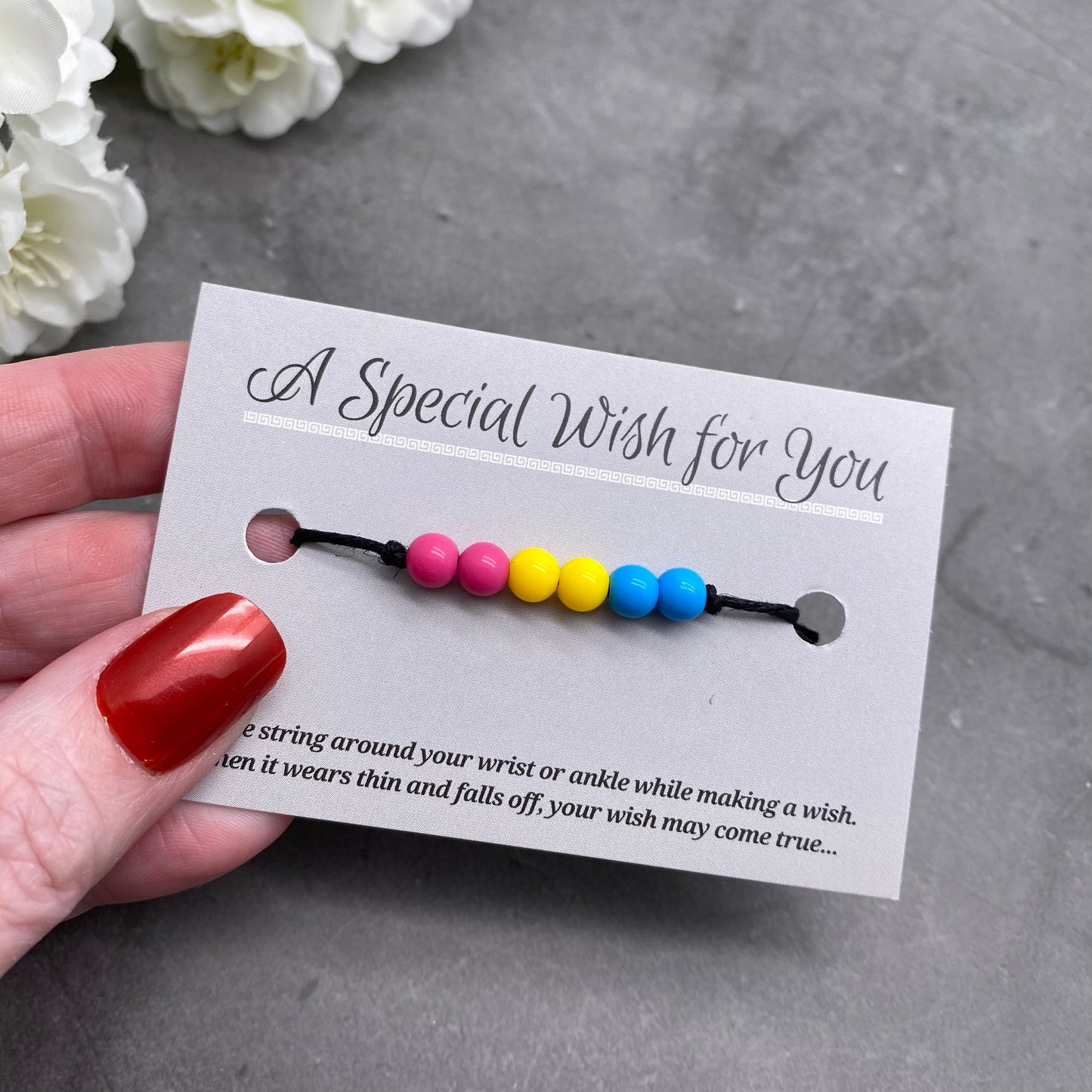 Pansexual Flag Colours Hemp Wish Bracelet - LGBTQIA