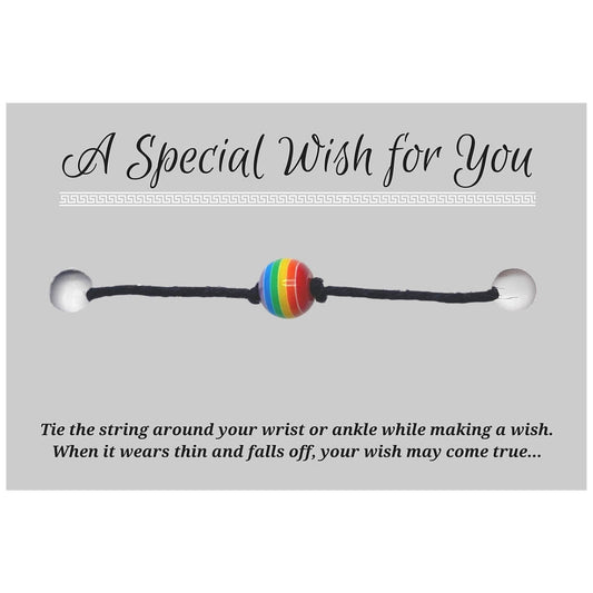 Rainbow Stripe Bead Hemp Wish Bracelet - Colour Choice