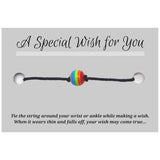 Rainbow Stripe Bead Hemp Wish Bracelet - Colour Choice