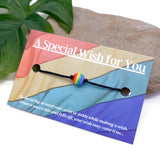 Rainbow Bead Hemp Wish Bracelet - LGBT Awareness
