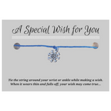 Snowflake Charm Hemp Wish Bracelet - Colour Choice
