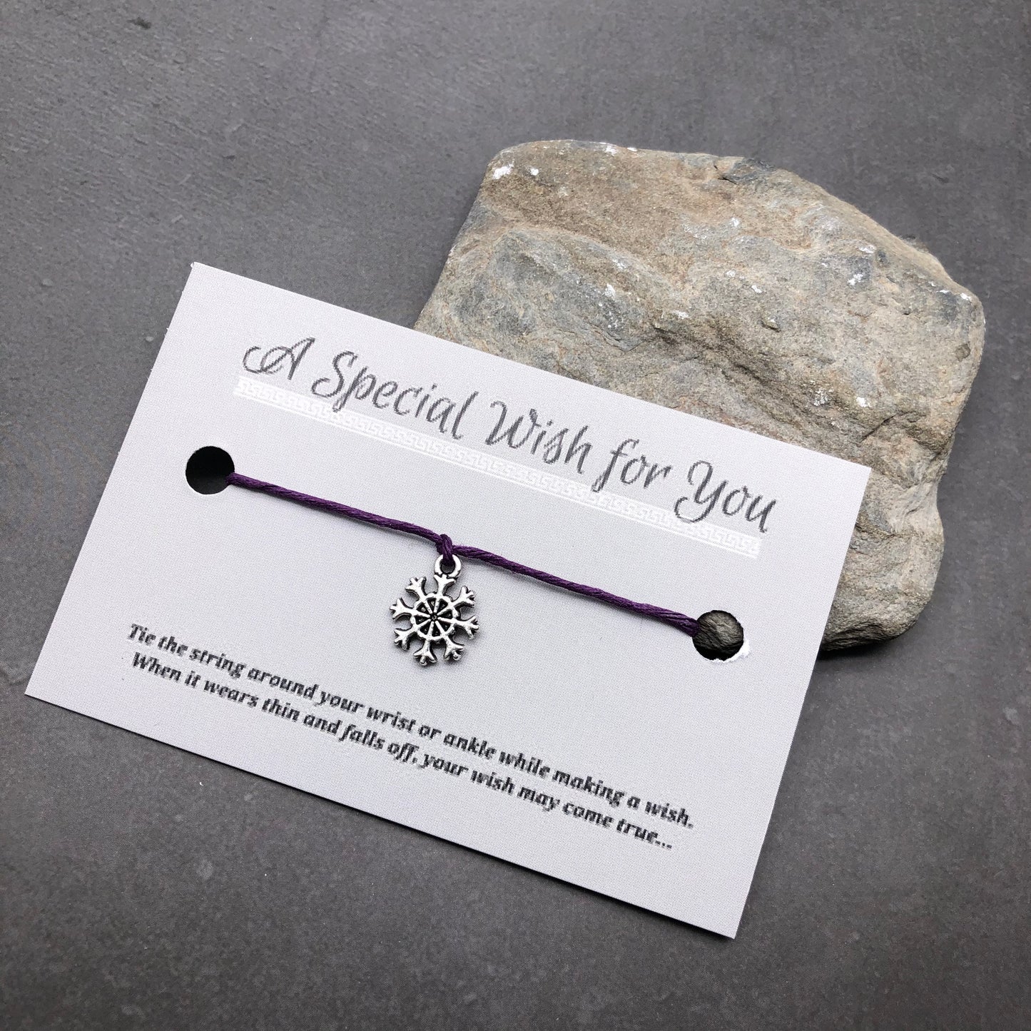 Snowflake Charm Hemp Wish Bracelet - Colour Choice