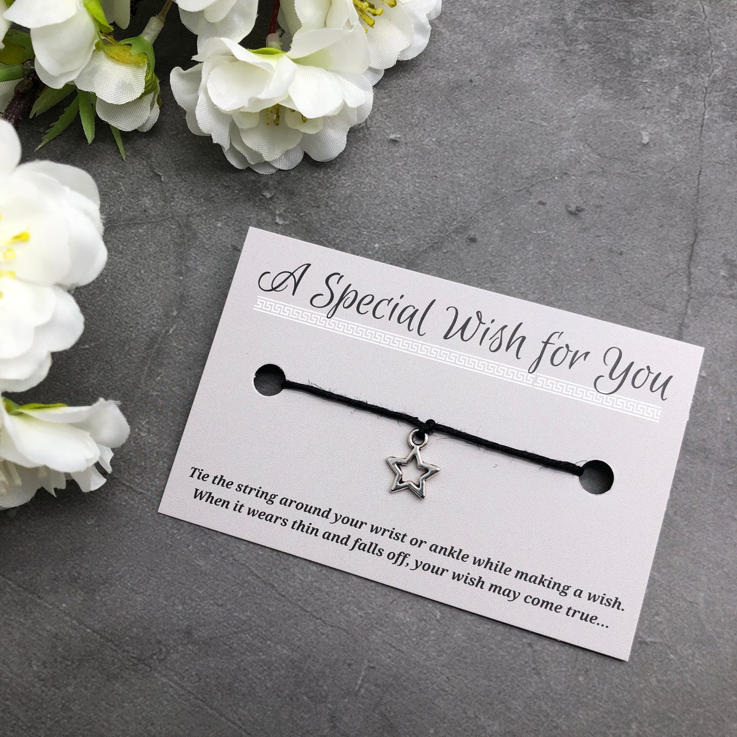 Small Star Charm Hemp Wish Bracelet - Colour Choice